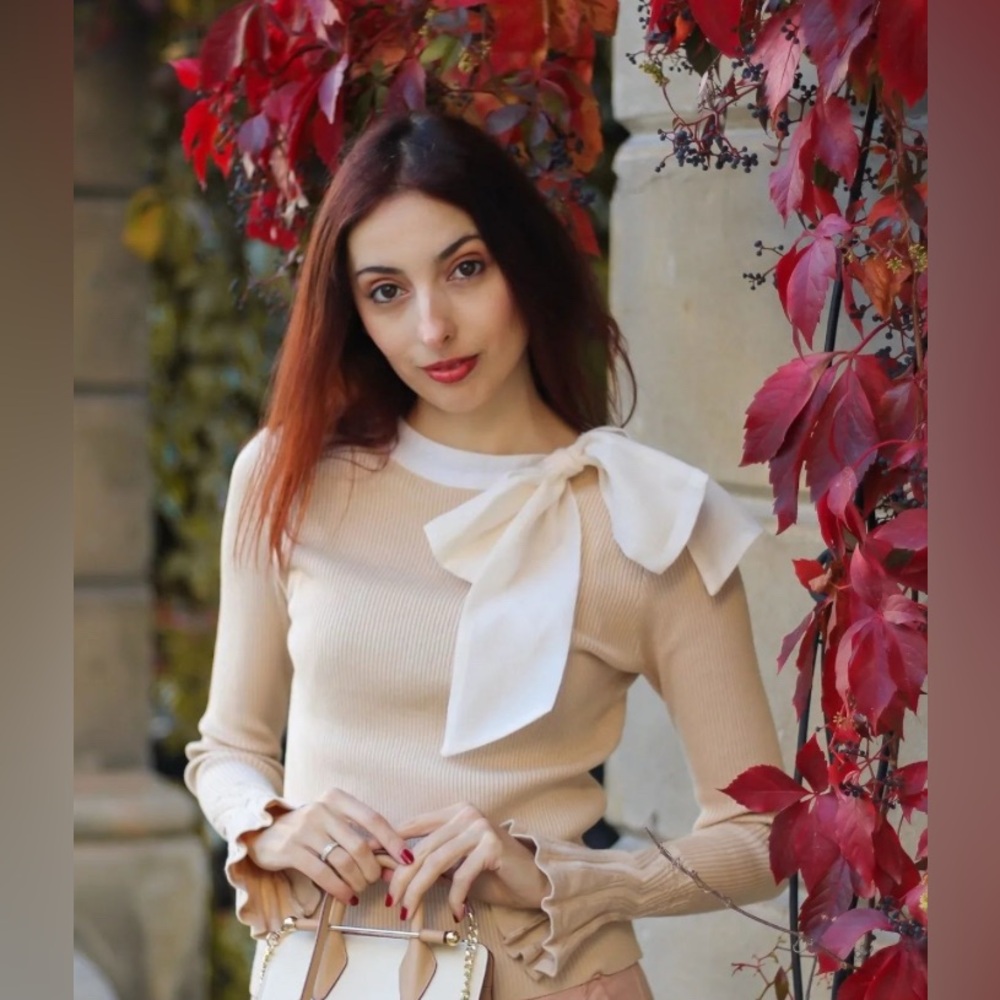 Chicwish Elegant Pink Sweater with Bow Detail